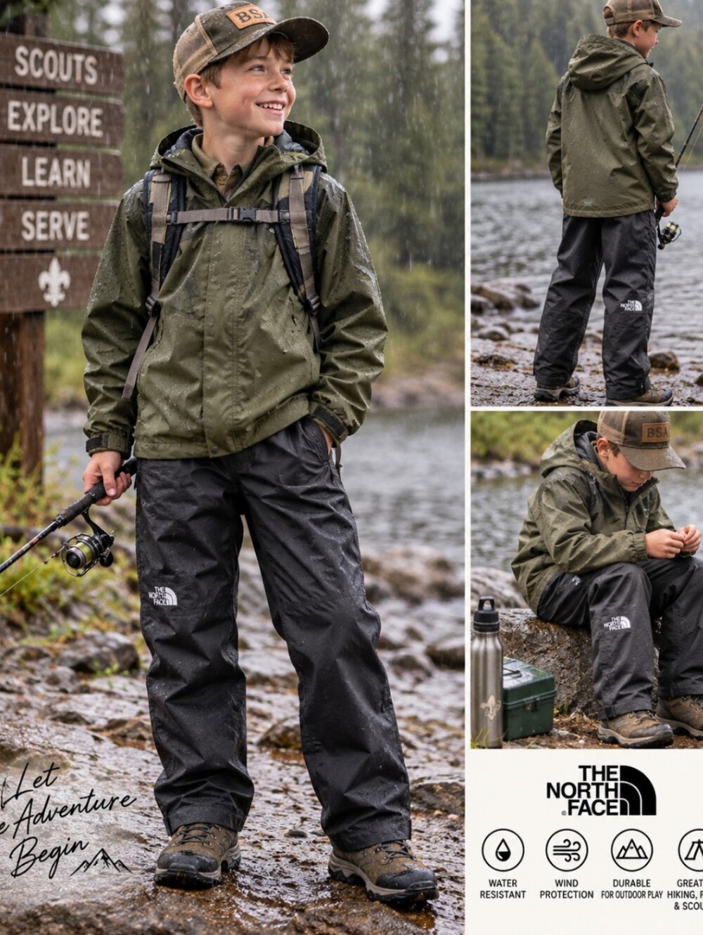 The North Face Boys’ Rain/Outdoor Pants – Size M (10/12)